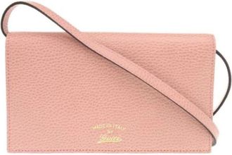 Gucci Pre-owned Cross Body Bags, female, Pink, Size: ONE SIZE Pre-owned Leather Cross Body Bag