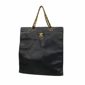 Chanel Black Grained Calfskin Tote Bag (Pre-Owned)