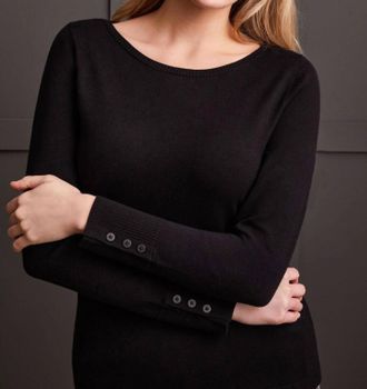 Tribal Boat Neck Sweater In Black