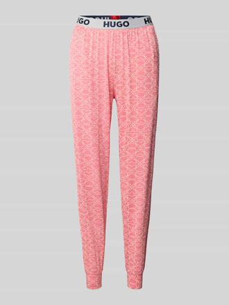 HUGO BOSS Slim Fit Pyjama-Hose aus Viskose-Mix Modell Unite in Pink, Gr&ouml;&szlig;e L