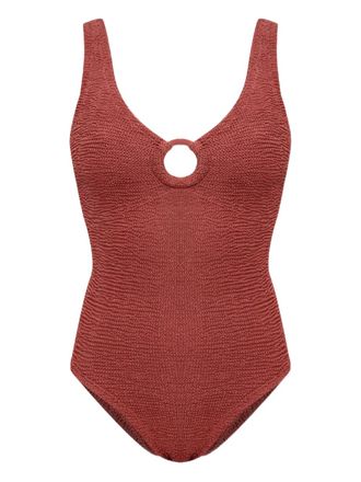 Hunza G Celine hoops crinkle swimwear - Brown