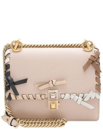 Fendi Fendi Pink Calfskin Bow Studded Kan I Small Shoulder Bag (Authentic Pre-Loved)