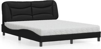 vidaXL Vidaxl - Cama Con Colch&oacute;n Cuero Sint&eacute;tico Negro 160x200 Cm