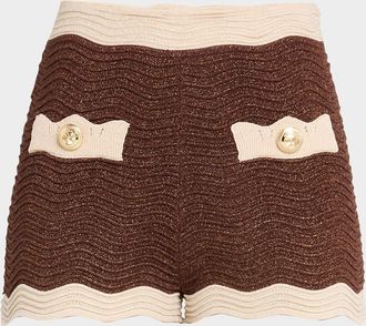 Retrofête Kait Sparkly Knit Micro Shorts