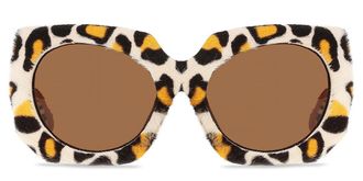 Marni Jellyfish Lake Delacouri Leopard 0ZT Mens Sunglasses White Size 56