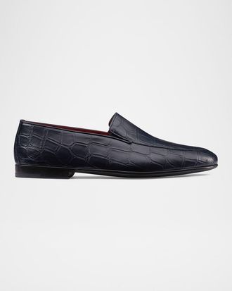 Stefano Ricci Mens Crocodile Leather Loafers