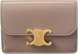 Celine Celine Triomphe Flap Leather Card Case
