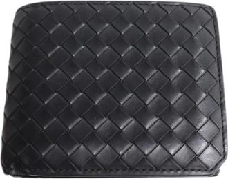 Bottega Veneta Pre-owned Intrecciato Piccolo Kalfsleren Portemonnee - Heren - Vintage Accessoires - Zwart - ONE Size - Leer - Vintage