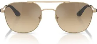 A|X Armani Exchange 54mm Rectangular Sunglasses in Matte Pale Gold /Brown Grey at Nordstrom