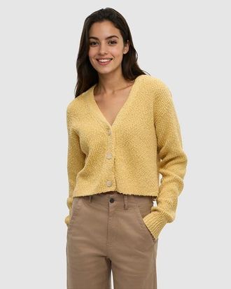 tentree Poplar Cardigan in Dusk Yellow at Nordstrom, Size X-Small