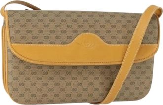 Gucci Pre-owned Micro Small GG Canvas Schoudertas - Dames - Vintage Schoudertas - Beige - ONE Size - Leer - Vintage