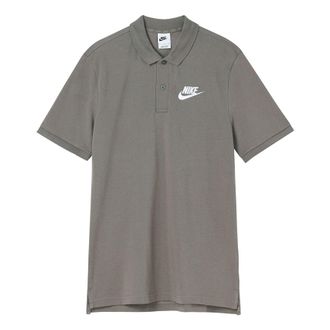 Nike Mens Nike Pure Cotton Knit Breathable Athleisure Casual Sports Short Sleeve Khaki Polo Shirt DV9708-081