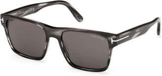 Tom Ford Coloured Havana Acetate Square Grey Mens Sunglasses FT1205 56A 55