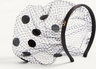 Valentino Garavani Cerchietto Con Veletta Vlogo Signature In Seta E Velluto Donna NERO UNI