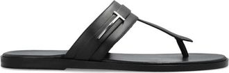 Tom Ford Gladleren T-sandaal - Heren - Slippers - Zwart - 40 EU - Leer - Schoenen
