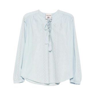 Semicouture Blouses, female, Blue, Size: L Zillah Blouse