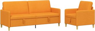 vidaXL Juego De Sof&aacute;s Con Almacenamiento 2 Uds. Amarillo Oscuro Vidaxl