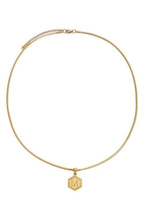 Petit Moments Initial Pendant Necklace in Gold-M at Nordstrom