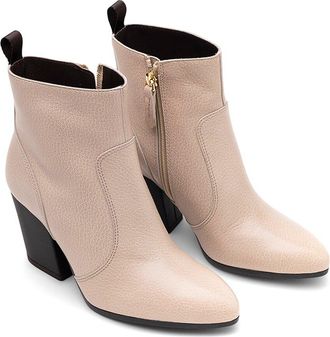 Hogan Pointed-Toe Leather Bootie