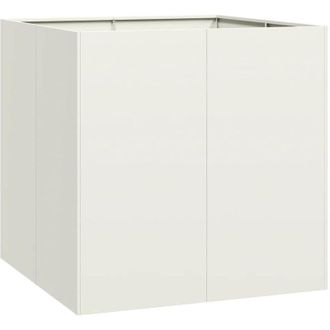 vidaXL Jardinera Acero Blanco 80x80x80 Cm Vidaxl