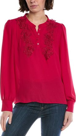 CeCe by Cynthia Steffe Cece Half Placket Floral Lace Top