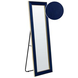 Beliani Beliani - Espejo De Pie De Terciopelo Azul Marino Dorado 50 X 150 Cm Glamour Lautrec