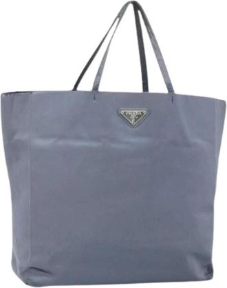 Prada Pre-owned Satin Tote Bag - Dames - Vintage Shopper - Blauw - ONE Size - Satijn - Vintage