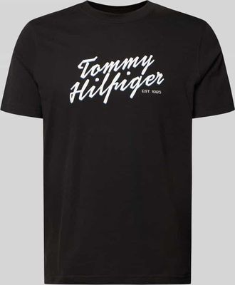 Tommy Hilfiger Regular Fit T-Shirt aus reiner Baumwolle in Black, Gr&ouml;&szlig;e XXL