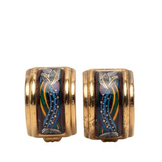 Herm&egrave;s Pre-owned Hermes Enamel Cloisonne Clip On Earrings Ladies Y2B0KUFTZKN3KILG