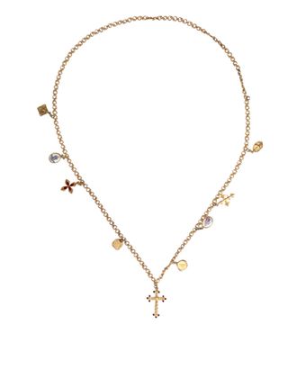 Dolce & Gabbana Gouden Toon Messing Keten Religieuze Kruis Hanger Necklace