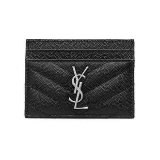 Saint Laurent Card holder with silver logo Woman One Size