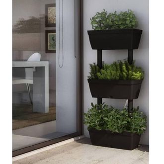 Berkfield Home Garden Planter 6 pcs 100 cm Anthracite in Black