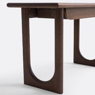 La Redoute Interieurs Bureau van massief essenhout en walnootfineer, 1 lade, DOUVE