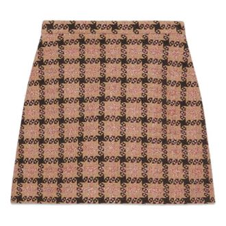 Gucci (WMNS) Gucci Lam check tweed mini skirt Pink Brown 677554-ZAHD6-5150