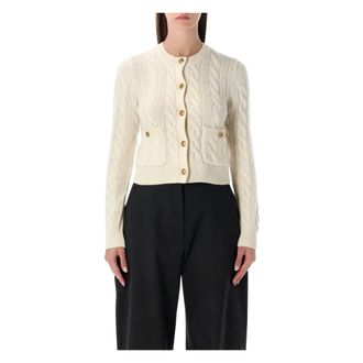 Polo Ralph Lauren Kabel gebreid vest - Dames - Truien - Wit - Maat: L Wol