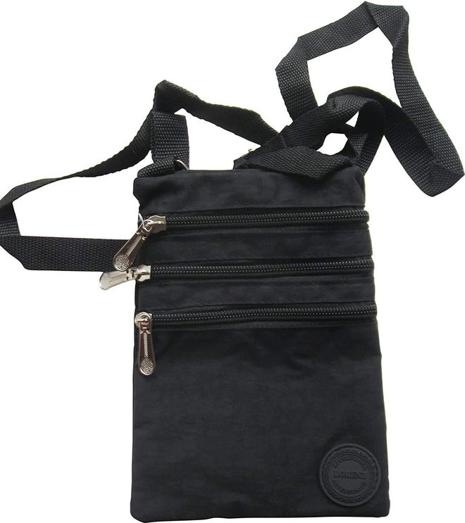 Valita Women’s Crinkled Nylon Crossbody Bag – Small Messenger, Adjustable Strap, Zipper Closure