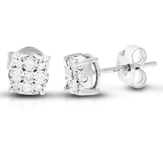 Vir Jewels 1/6 cttw Lab Grown Diamond Composite Earrings in Sterling Silver With Push Backs For Women