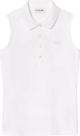 Lacoste Tops, Dames, Wit, M, Polo Slim Fit Mouwloos Elastisch