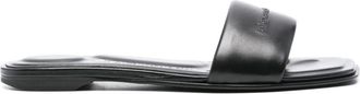 Alexander Wang Sandali slides con logo goffrato - Nero
