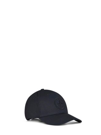 Stone Island Mens Baseball Cap Cotton Rep Black Hat