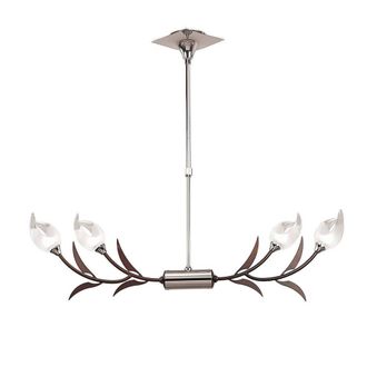 Netlighting Holland Telescopic Linear Pendant Line 4 Light G9 Chrome Wenge in Grey