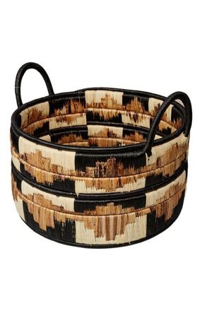 Indego Africa Kire Floor Basket in Black in Black, Cream, Brown at Nordstrom