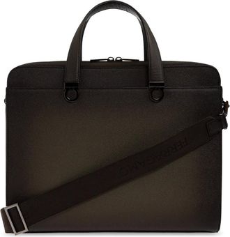 Ferragamo Tassen, Heren, Bruin, ONE Size, Leer, Trading Leren Aktetas