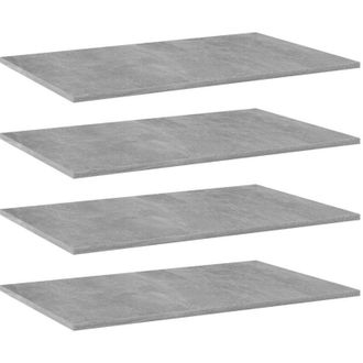 vidaXL Estante Estanter&iacute;a 4uds Contrachapada Gris Hormig&oacute;n 80x50x1,5cm Vidaxl