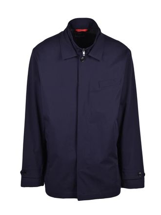 Fay Midnight Blue Polyamide Elastane Overcoat