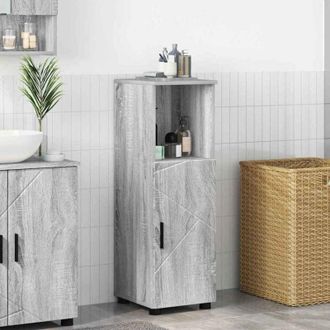 vidaXL Bathroom Cabinet with Storage Grey Sonoma 30 x 35 x 95 cm vidaXL