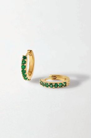 Edge of Ember Emerald Pave Huggie Earrings at Nordstrom