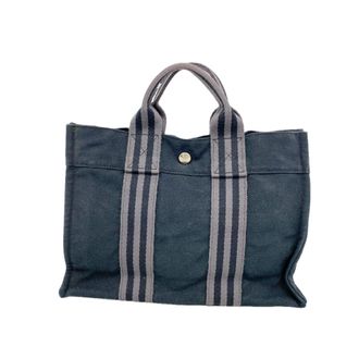 Herm&egrave;s Black Canvas Tote Bag (Pre-Owned)