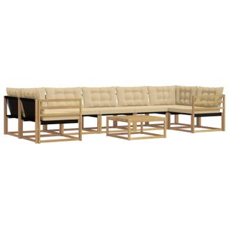 vidaXL Conjunto De Sof&aacute;s De Exterior 8 Pcs Y Beige 79 X 79 X 37 Cm Vidaxl