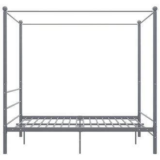 Berkfield Home Durable Canopy Bed Frame Grey Metal 160x200 cm